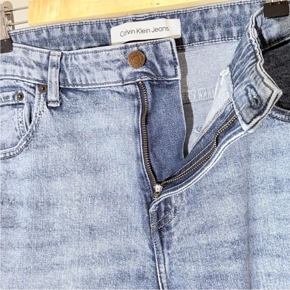 Calvin Klein Blue Skinny Jeans Mens 38x30 Light Wash Cotton Stretch - Picture 8 of 14